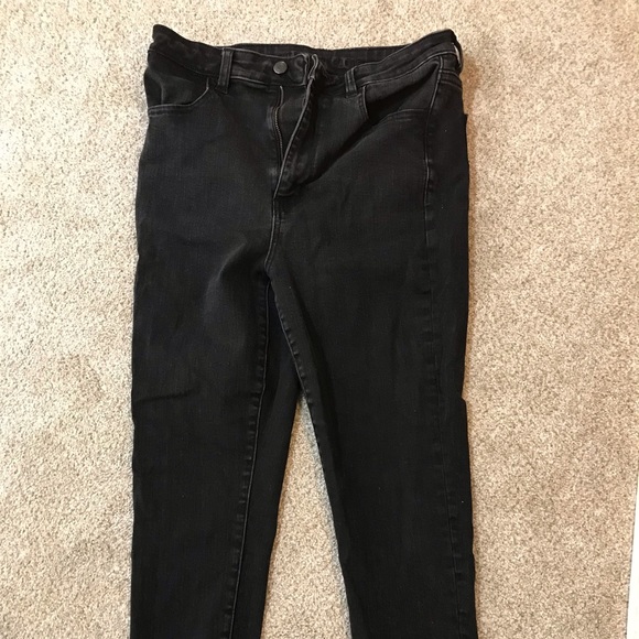 High Rise Stretch Washed Black Skinny Jean